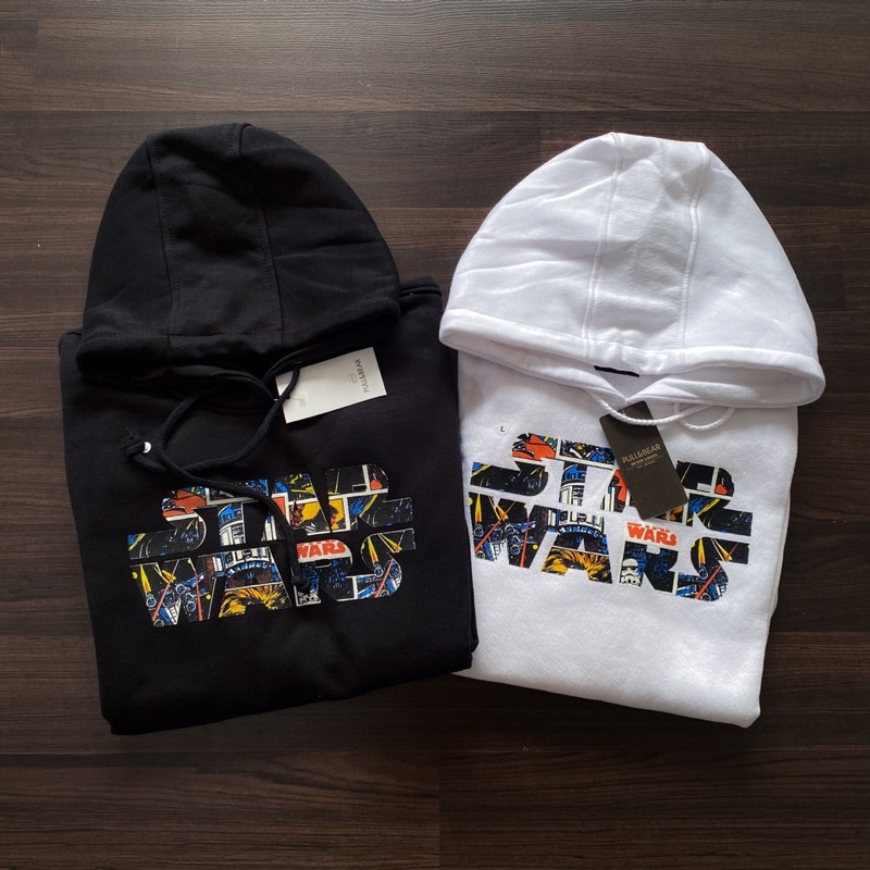 orifake - Hoodie STARWARS x PULL AND BEAR Premium Hitam Putih