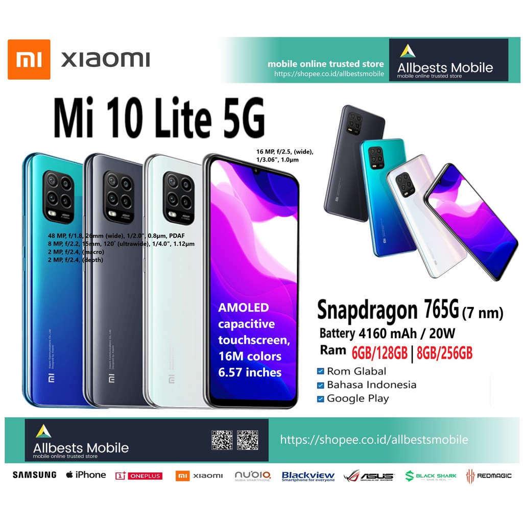 XIAOMI Mi 10 LITE 5G GLOBAL RAM 6GB/128GB | 8GB/256GB