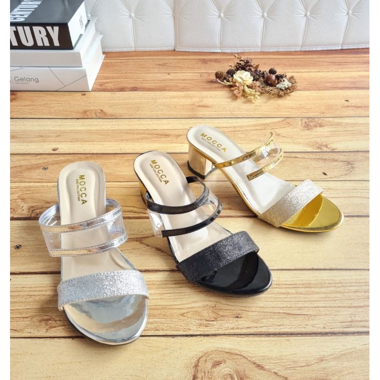 ABBUSHOES SS 44 sandal hak tinggi wanita terbaru bahan pasir
