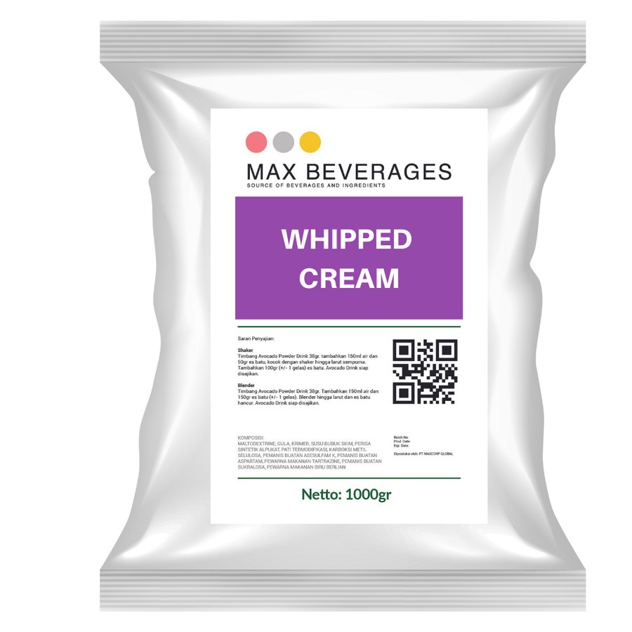 

WHIPPED CREAM POWDER/ BUBUK KRIM KOCOK - ORIGINAL PLAIN 1KG