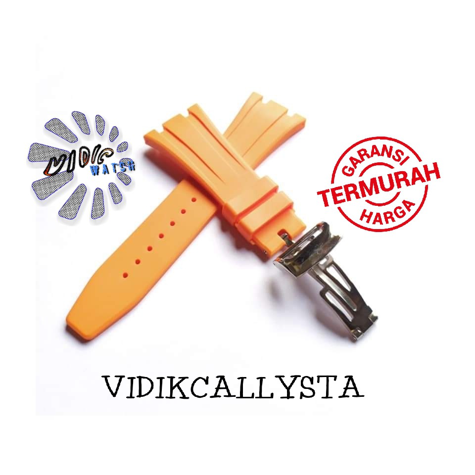 Audemars Piguet AP 28mm Rubber Strap Royal Oak Tali Jam AP Orange Oren 28 mm