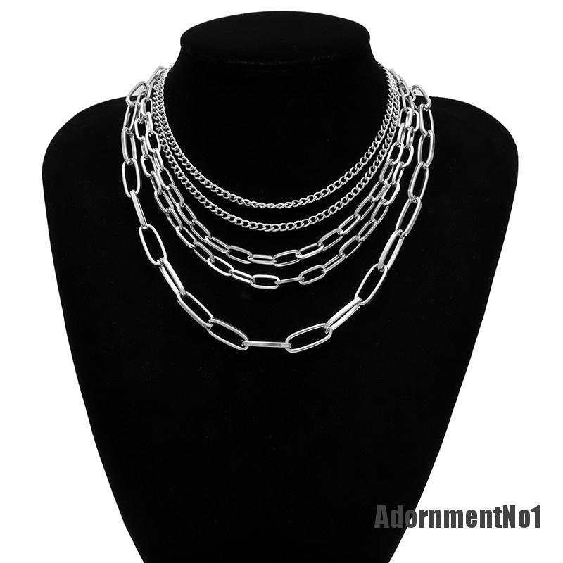 (Adornmentno1) Kalung Rantai Banyak Lapis Bahan Alloy Untuk Wanita