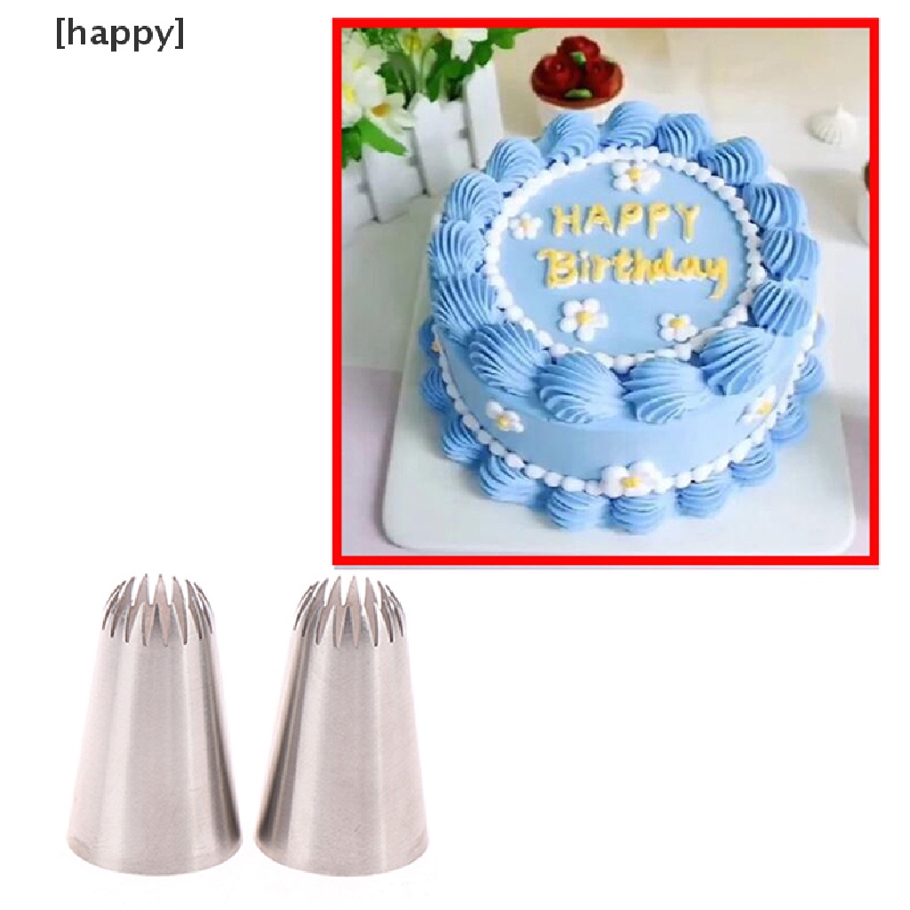 D66 # 18 Nozzle Icing Piping Bentuk Bintang Terbuka Bahan Stainless Steel Untuk Dekorasi Kue