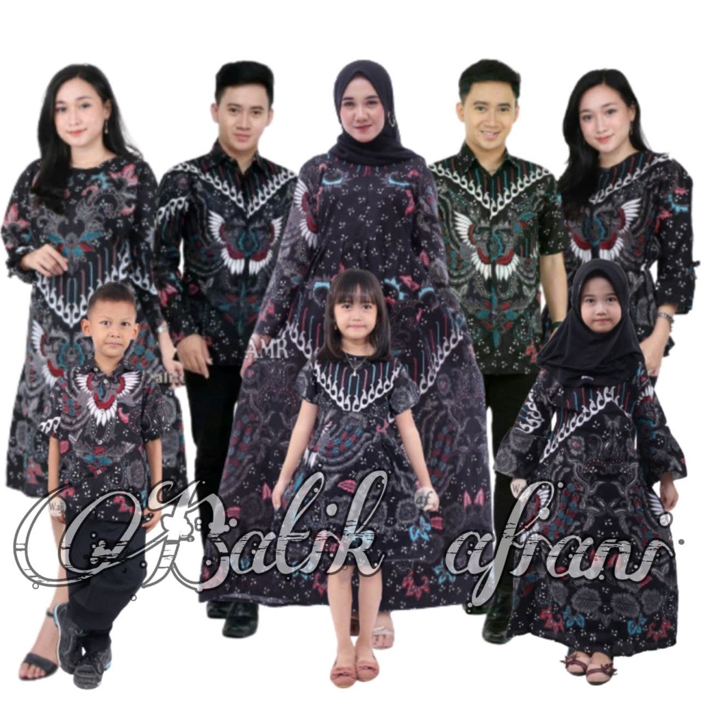 Batik Couple Keluarga Sania Ruffle Ori Ndoro Jowi Dnt Sogan Sekar Ulir - Kupu Putih Abu