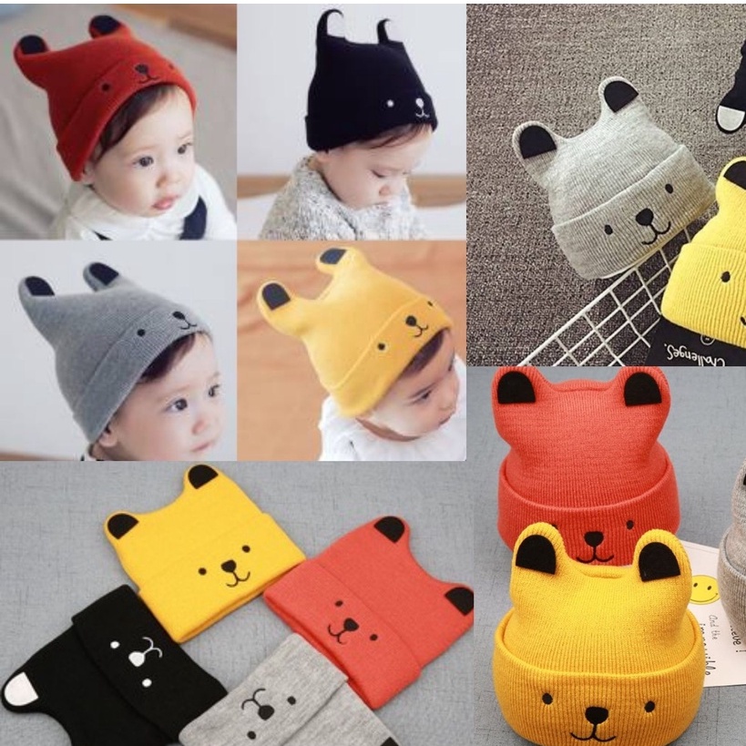 TOPI BAYI TOPI KUPLUK RAJUT TELINGA  TOPI RAJUT UNISEX KUPLUK KEREN