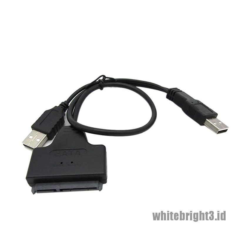 &lt; White3 &gt; Kabel Adapter USB 2.0 Ke SATA Serial ATA Untuk HDD SSD 2.5 &quot;Laptop