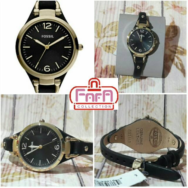 FOSSIL
GEORGIA BLACK LEATHER WATCH-ES3148