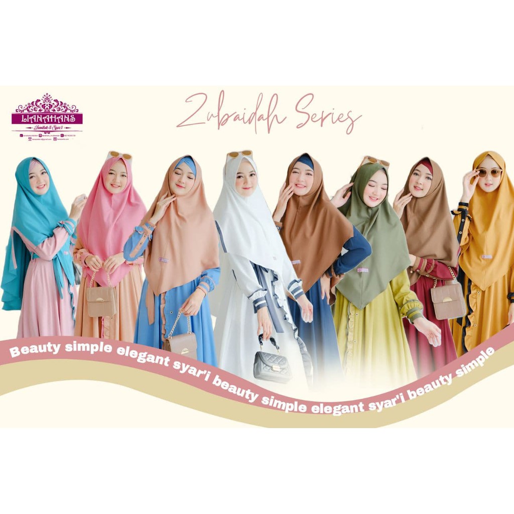 SET GAMIS LIANAHANS ORIGINAL ZUBAIDAH ARMY BLUE DUSTY MAROON NAVY PINKY TERRACOTTA FASHION MUSLIM SI