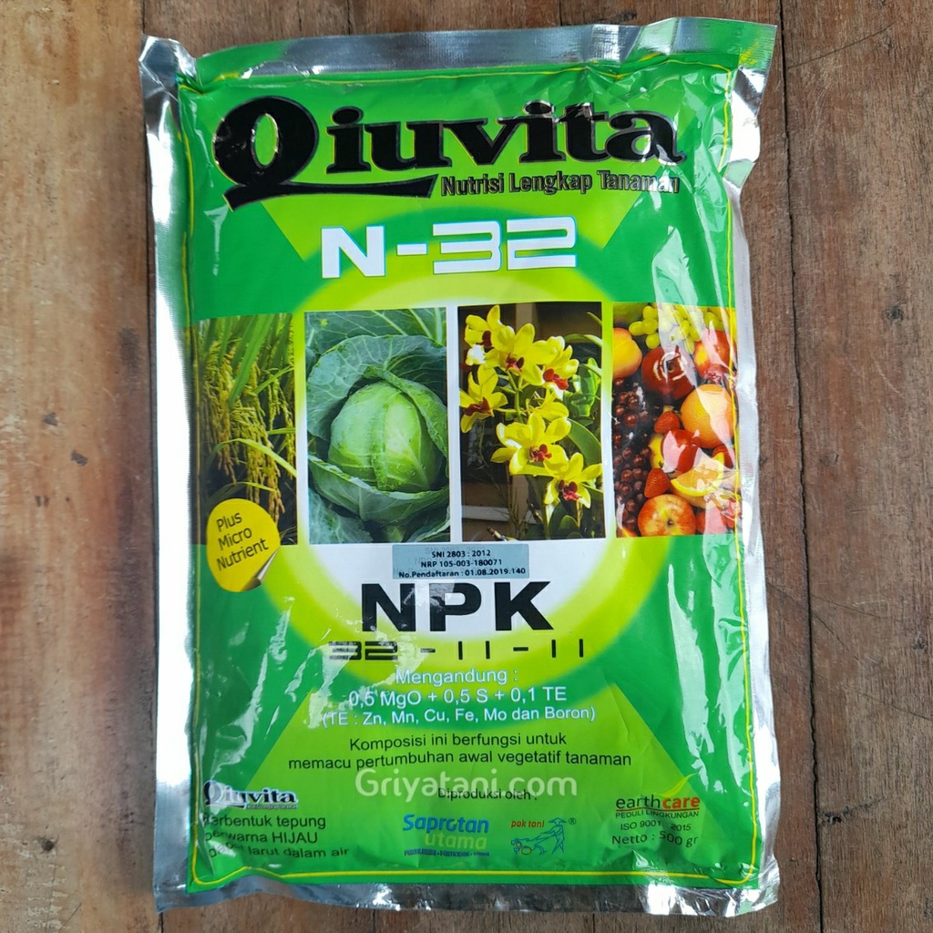 Pupuk Daun Qiuvita Hijau N 32 500 gram