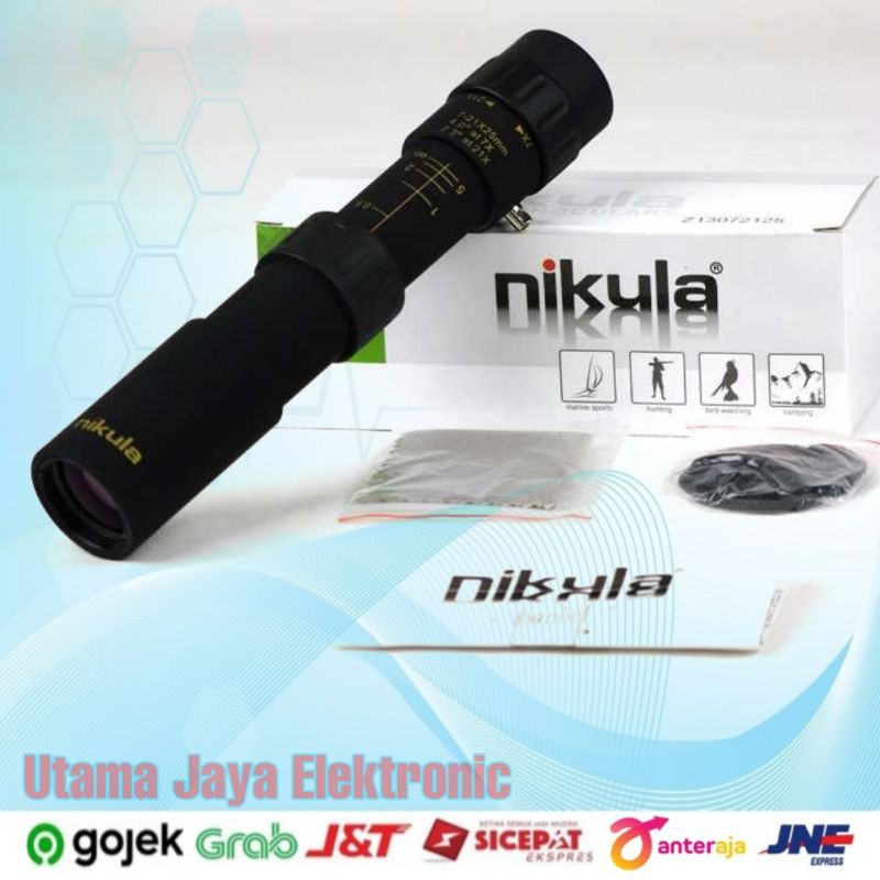 Teropong Nikula Monocular Telescope 10-30x25 Zoom Z13103025