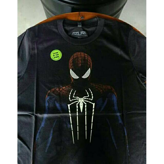 Kaos Superhero Spiderman Glow in The Dark Pria