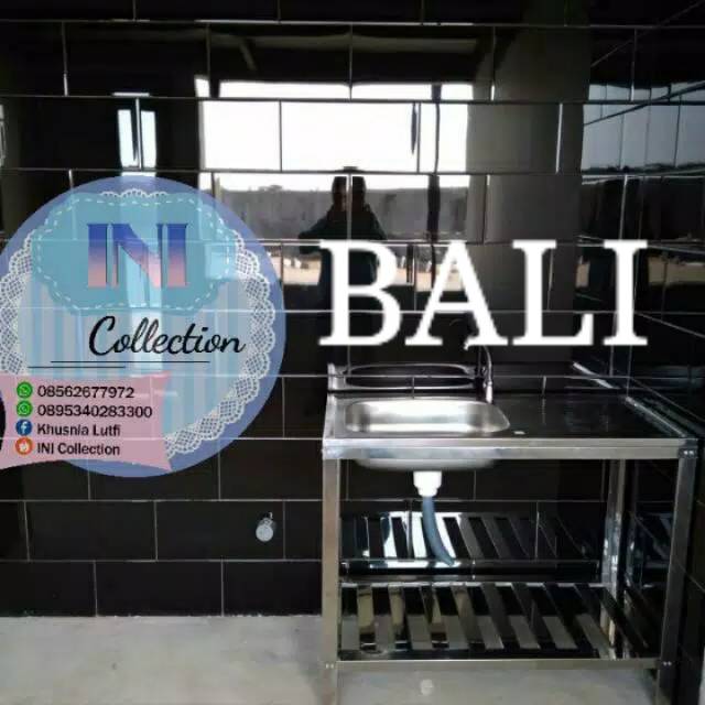 Bak cuci piring/Westafel stainless+kran angsa merk ONDA pesanan dari Bali.