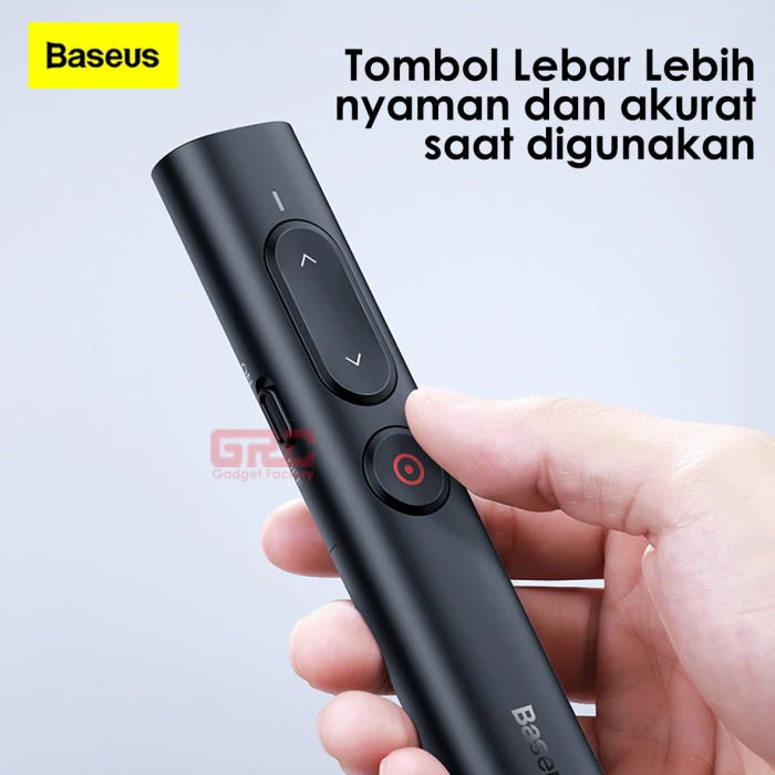 

Utrs0e4 Wireless Laser Pointer Presenter Usb Baseus Remote Persentasi Ppt Pen - White Battery