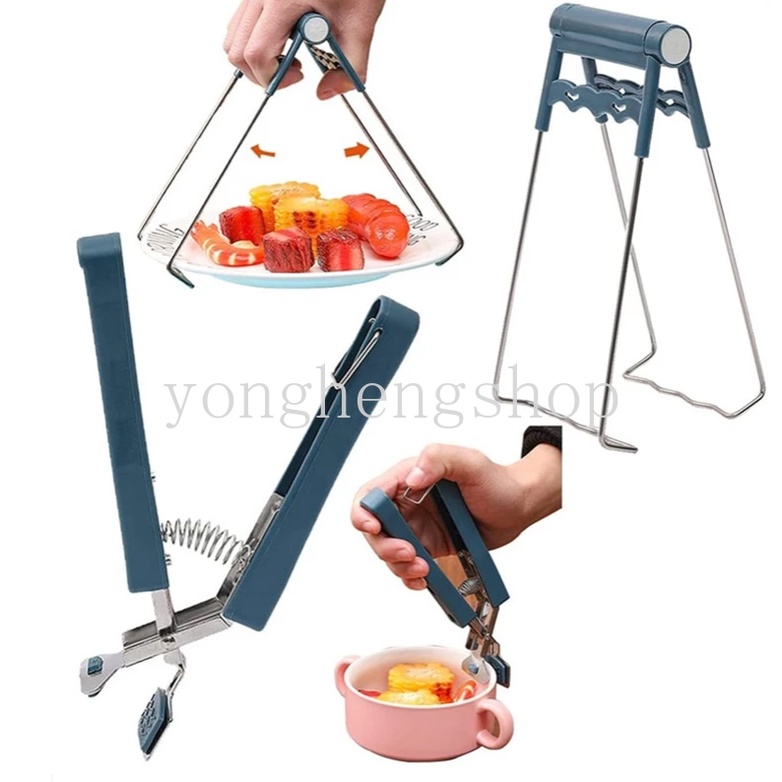 4pcs / set Klip Penjepit Piring / Mangkok / Panci Anti Melepuh Tahan Panas Untuk Dapur