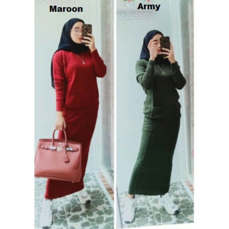 set knit boxy/set rajut/set rok span/setelan wanita/
