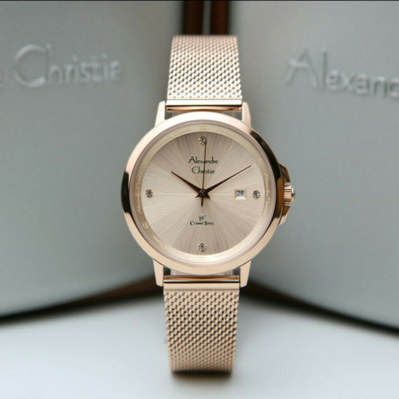 ALEXANDRE CHRISTIE AC2865 FULL ROSEGOLD WANITA.ORIGINAL GARANSI RESMI 1 TAHUN