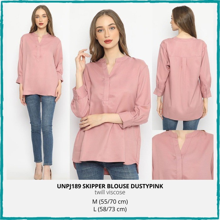 Blouse Wanita Murah Unpj189 Skipper Blouse Dustypink