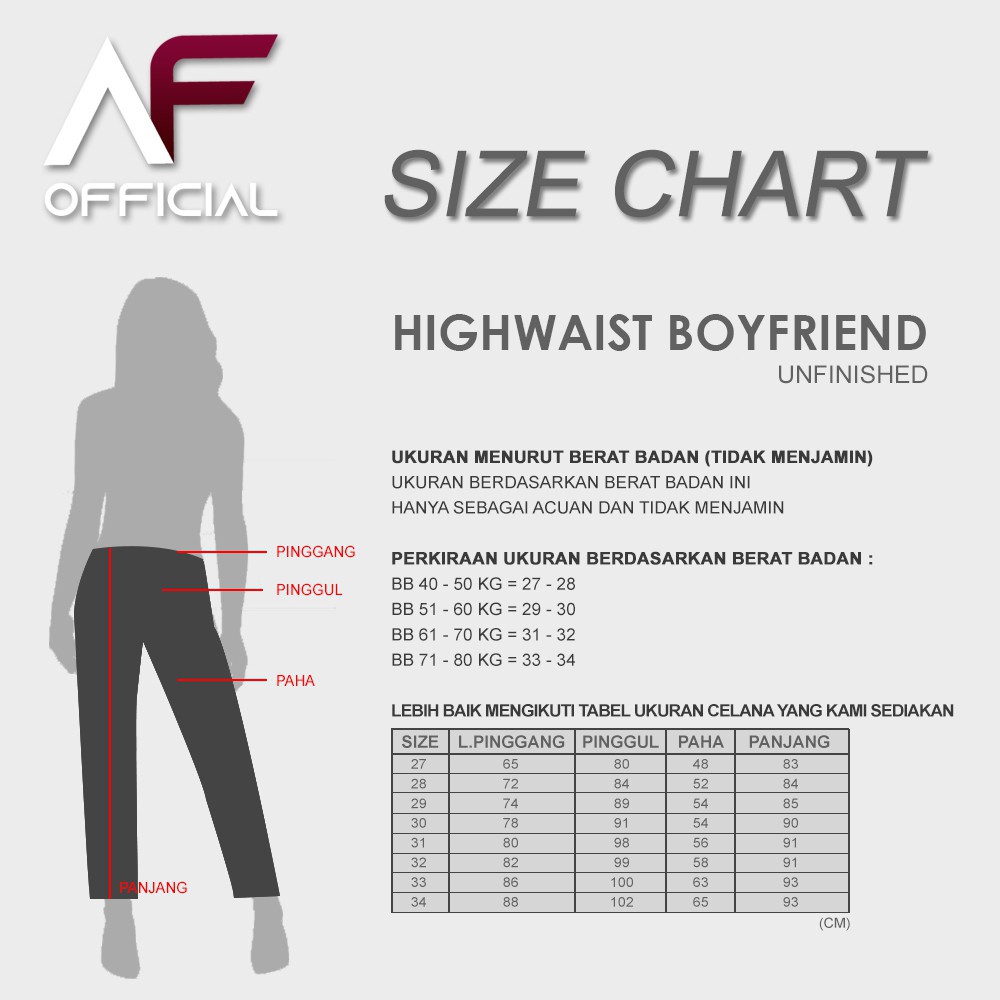 Terbaru  AF - Highwaist Boyfriend Unfinished  "AF" Jeans