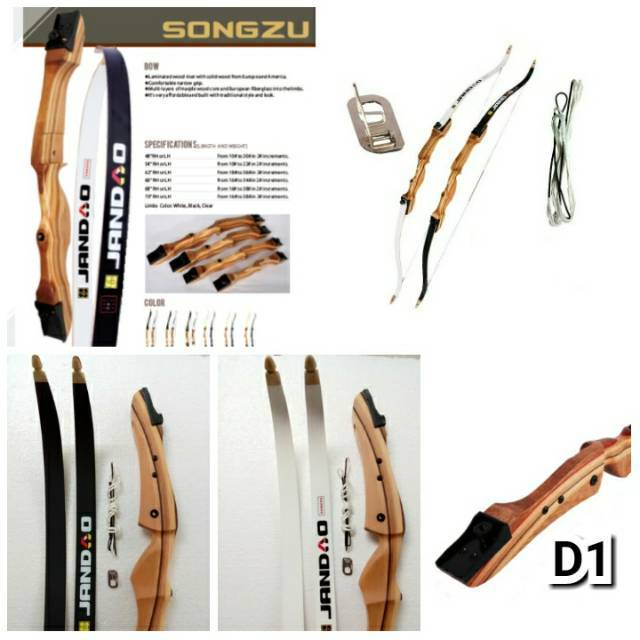 Jual Sanlida Wooden Recurve Bow Standard Bow Jandao Sanlida Songzu Busur Panah Standar 7259