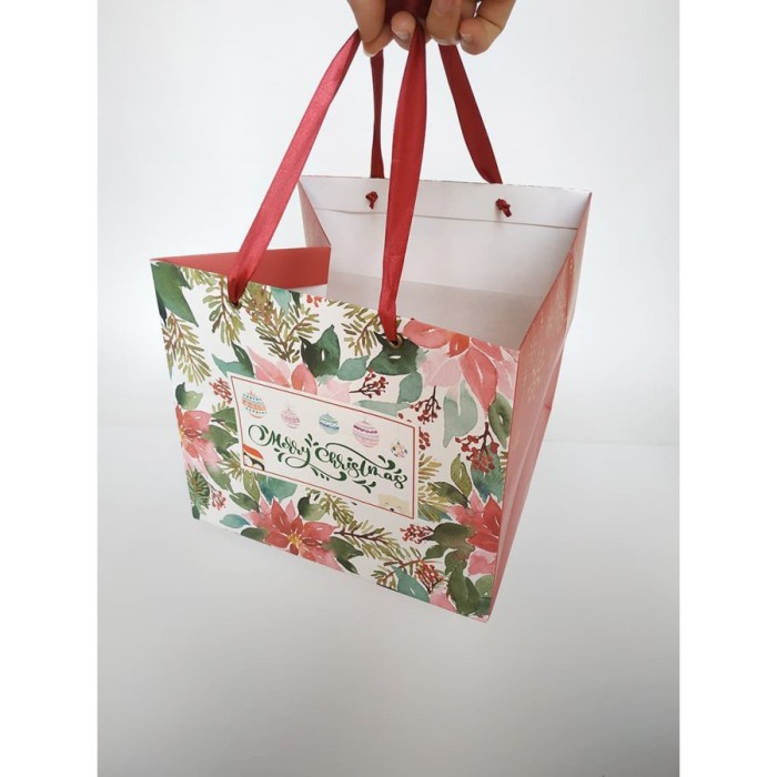 

✨ BISA COD ✨ Paperbag Christmas Goodie Bag Paper Bag Natal Tas Kertas Uk 24x24x2cm