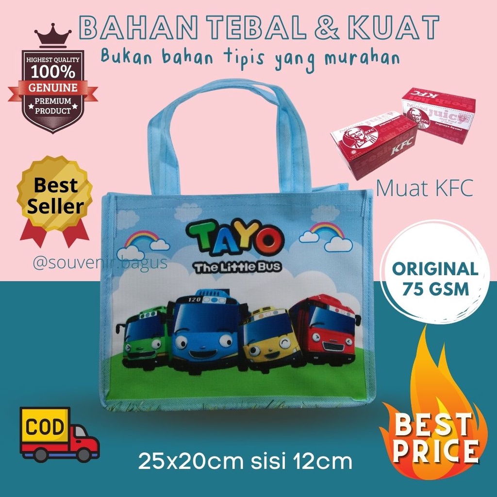 Terlaris Tas Ultah Tayo - Termurah Goodie Bag Ulang Tahun Tayo Little Bus - Tas Ultah Murah