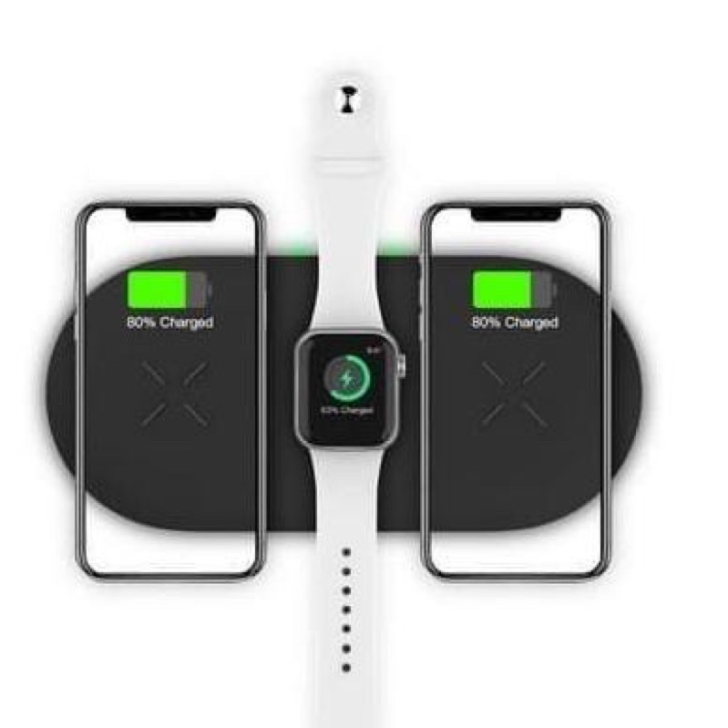 Kajsa M7 3-in-1 Qi Fast Wireless Charger - Black