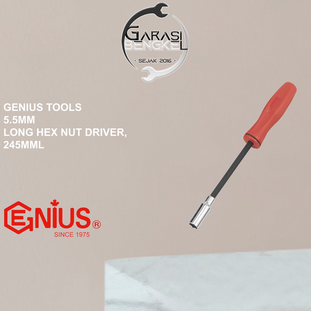 Genius 5.5 mm Long Hex Nut Driver - Obeng Shock 5,5mm