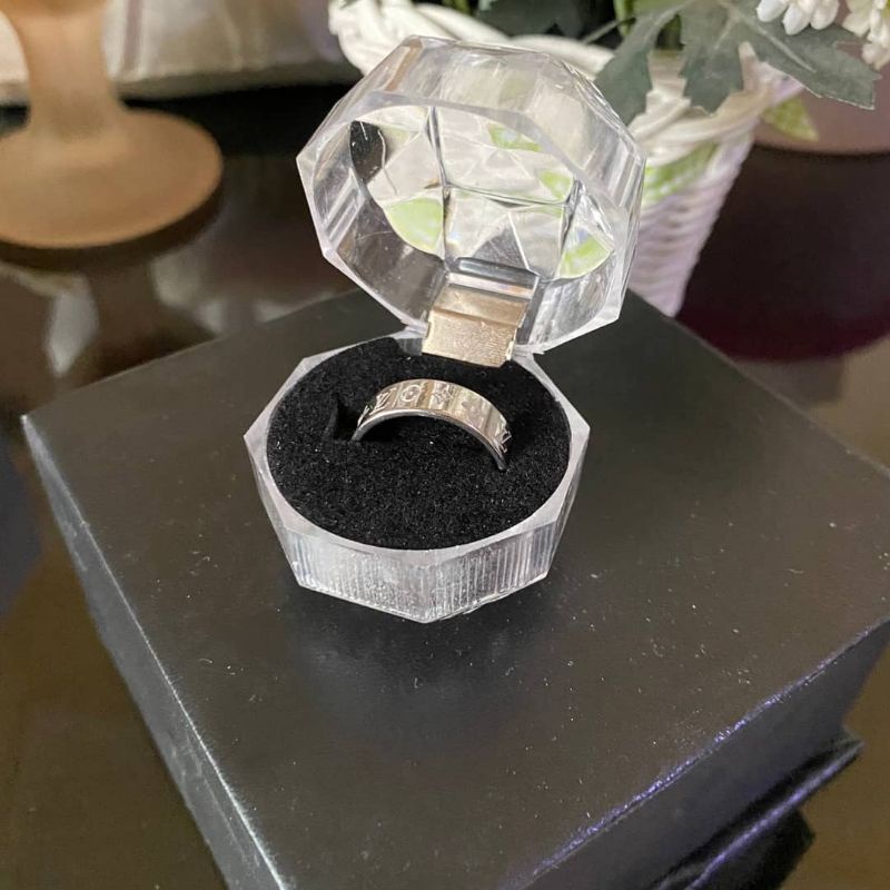 CINCIN BRANDED L*V TITANIUM RING FREE BOX KOTAK CINCIN