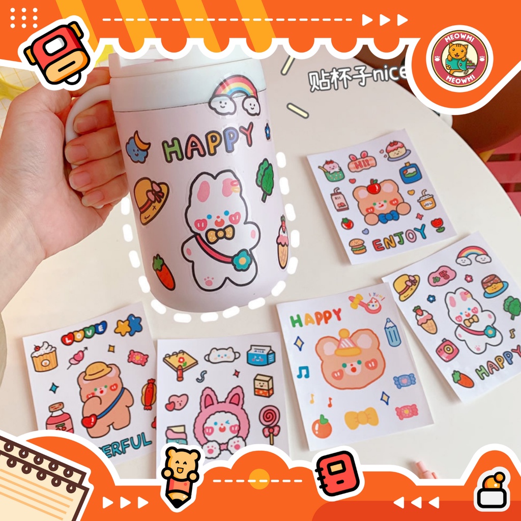 

Sticker Deco Motif Karakter Lucu Tahan Air Botol Minum Planner Diary STK0030