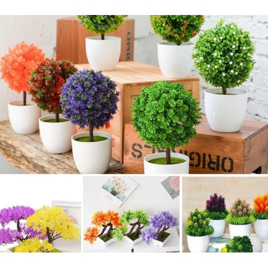 ORNAMEN POT BONSAI TANAMAN BUNGA PAJANGAN TANAMAN HIAS PLASTIK | FADHILAH SHOP BJB