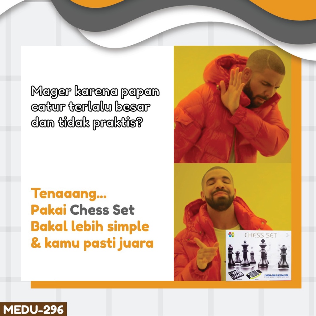 Mainan catur turnamen CHESS SET papan catur lipat kayu standar