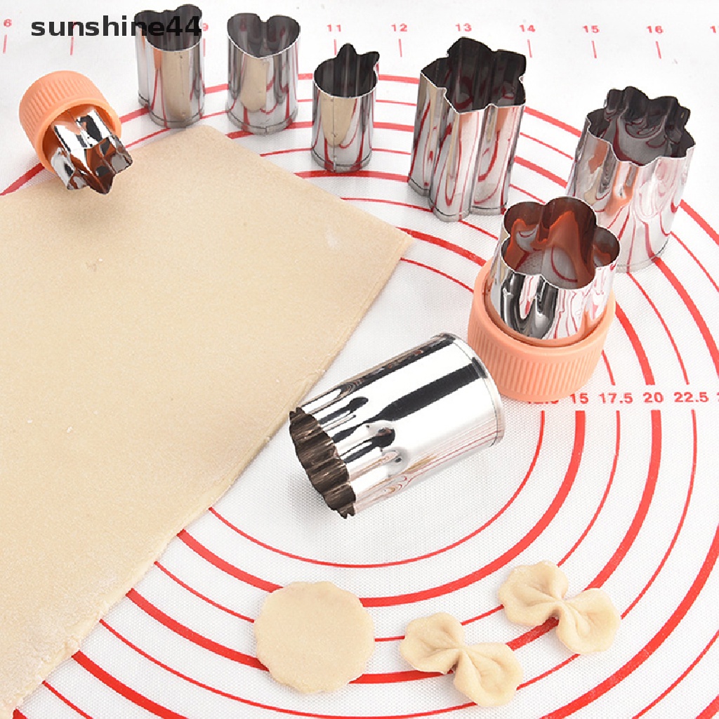 Sunshine 8Pcs / set Cetakan Pemotong Buah / Sayur Portable Bahan Stainless Steel