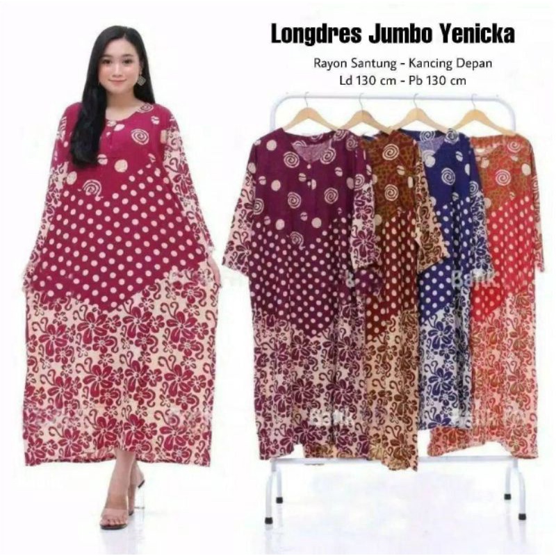 Longdres jumbo balon kancing depan busui bumil murah adem