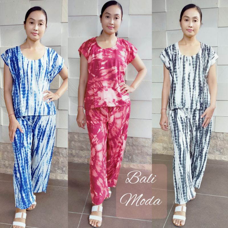 Setelan Baju tidur celana panjang motif Tye die-Piyama ...