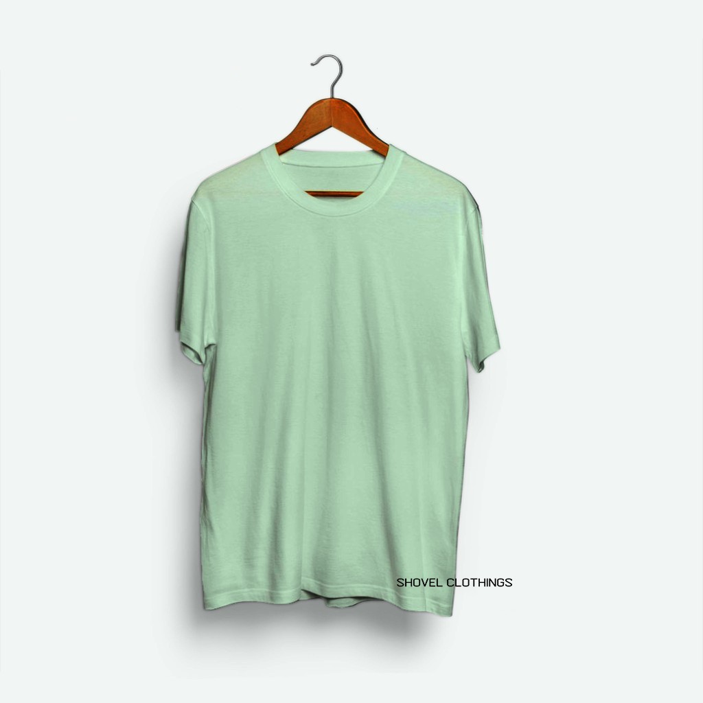 SHOVEL- KAOS KATUN COMBED POLOS MINT MATCHA WANITA DAN PRIA S - XXL