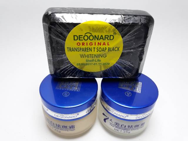 PAKET CREAM DEONARD BIRU 3IN1 ORIGINAL SABUN HITAM