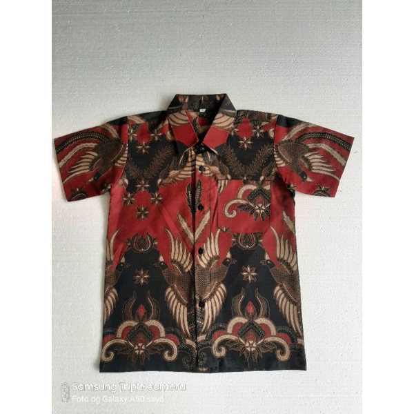 KEMEJA BATIK ANAK,BATIK ANAK.KIDS BATIK.BATIK REMAJA ABG-2MANUK MERAH ANAK