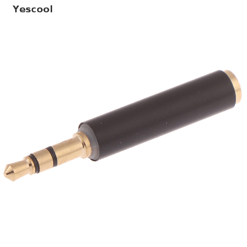 Yescool 1pc Adapter Konverter Audio Stereo 3 Pole Male Ke 4 Pole 3 Ring Female 3.5mm