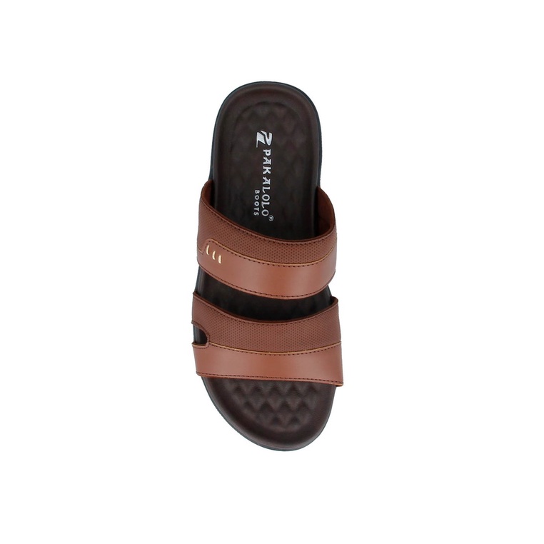 SANDAL SLIDE PAKALOLO PRIA ORIGINAL CASUAL KULIT ASLI COKLAT PB47
