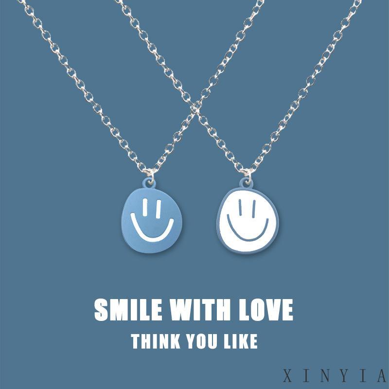 Kalung Rantai Dengan Liontin Smiley Face Untuk Wanita