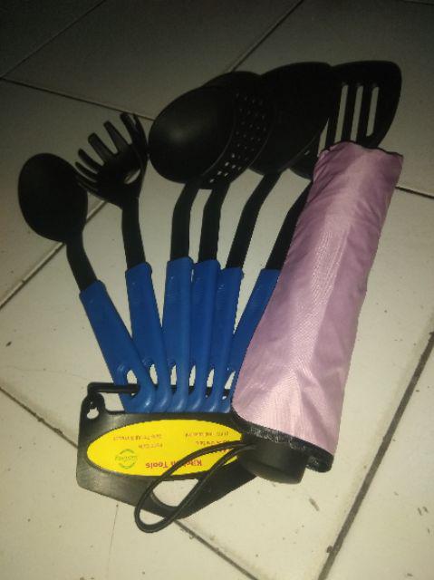 [cod] Sodet Set Warna Isi 6 Pcs / Kitchen Tools / Peralatan Masak Sutil Spatula Centong