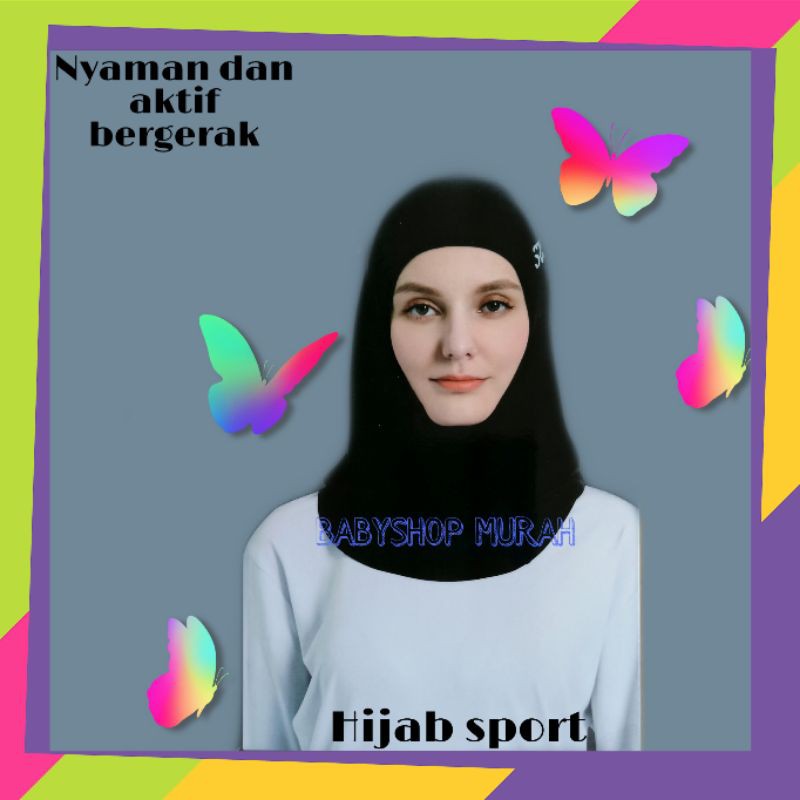 HIJAB SPORT LIGHT JILBAB OLAHRAGA HIJAB MUSLIMAH SOREX DIJAMIN NYAMAN