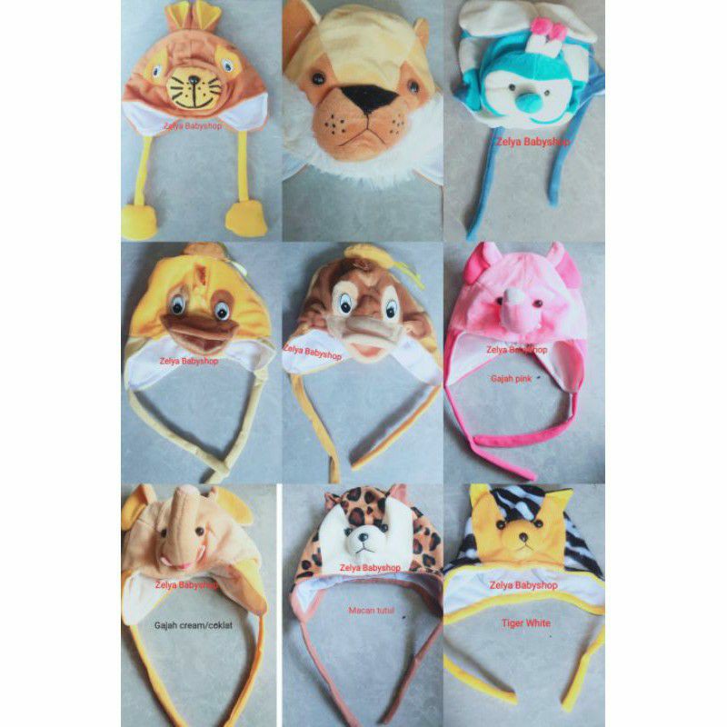 Topi bayi lucu keren karakter hewan topi anak animal