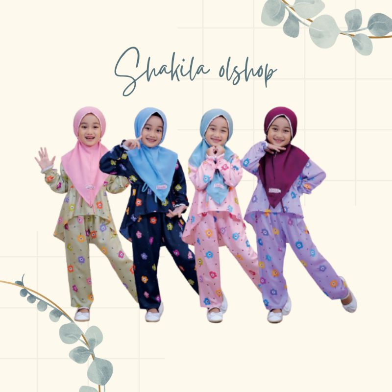 pajamas one set setelan anak perempuan katun rayon 2 3 4 5 6 7 tahun