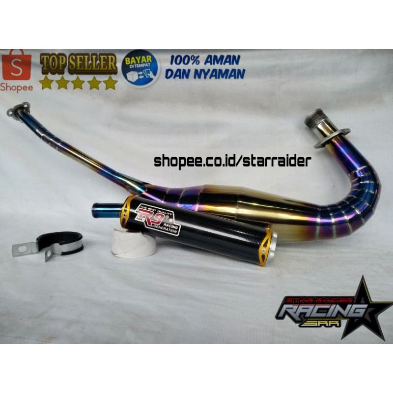 Knalpot motor ninja bluemon R9 silincer carbon untuk motor ninja r rr ss