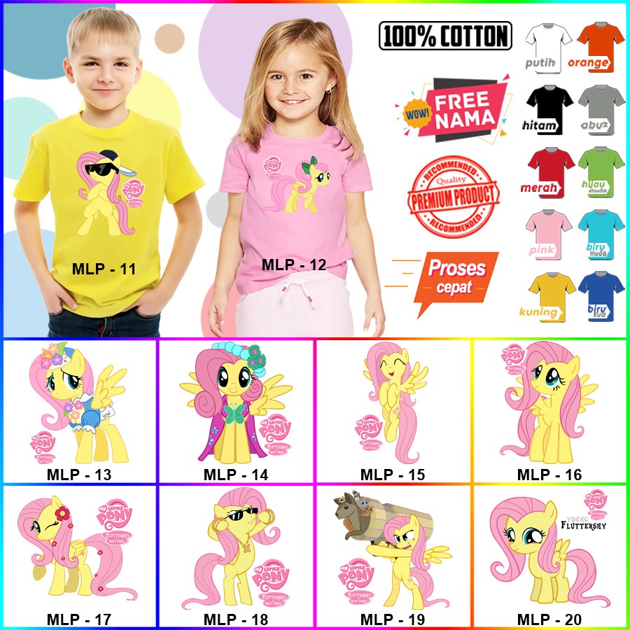 Baju Kaos ANAK DAN DEWASA MY LITTLE PONY COUPLE (FREE NAMA)