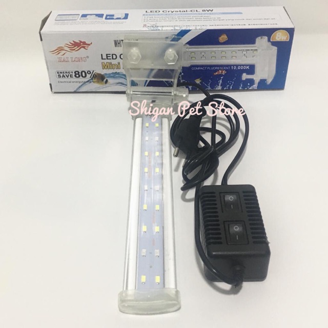 Hai Long Led Crystal Cl 8w Lampu Jepit Aquarium Aquascape 8 Watt