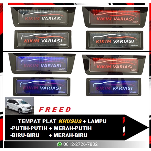 TEMPAT PLAT KHUSUS FREED + LAMPU (BIRU &amp; PUTIH)