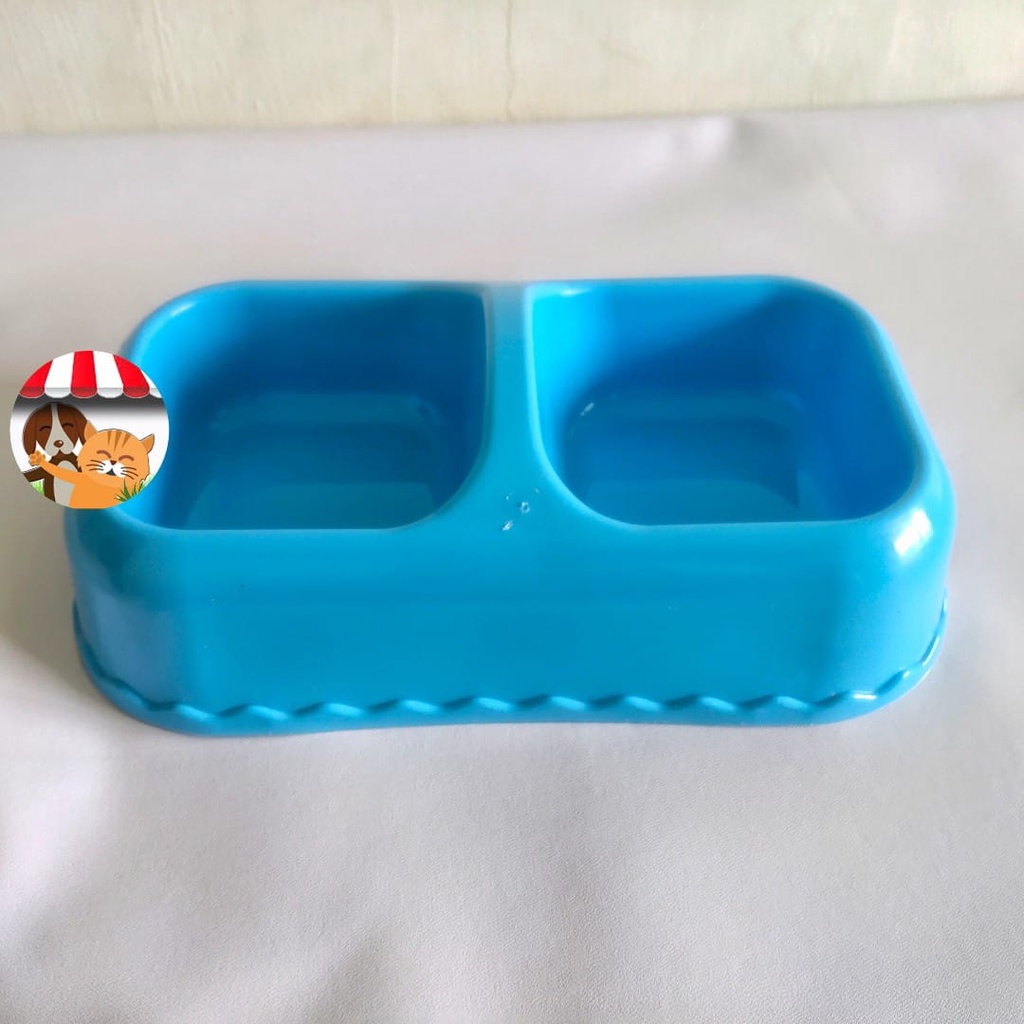 Pet Bowl Tempat Makan Minum Double Kotak Anjing Kucing Kelinci