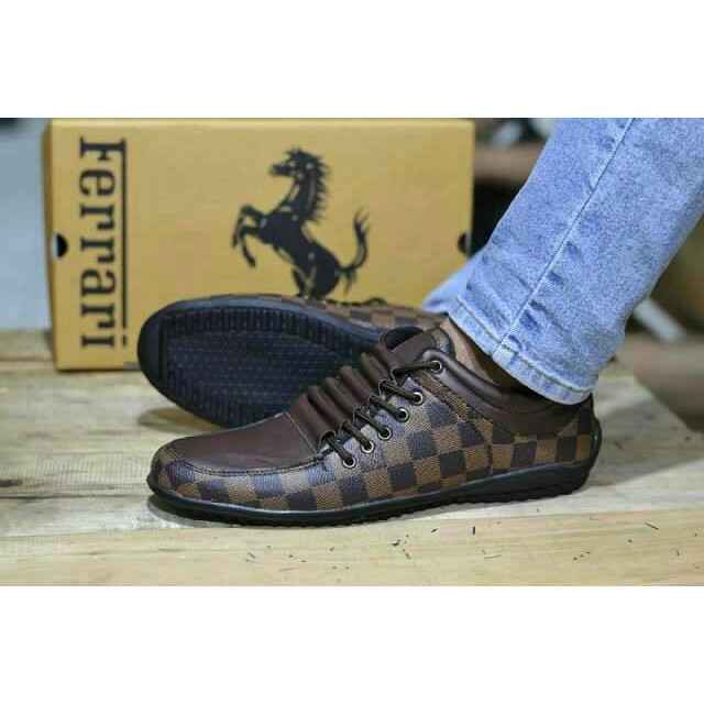 sepatu pria | sepatu murah | sepatu hanmade bandung | sepatu ferrari rosberg  coklat kotak